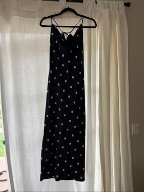 Navy Polka Dot Slip Dress - Spaghetti Strap Summer Dress - Old Navy size M